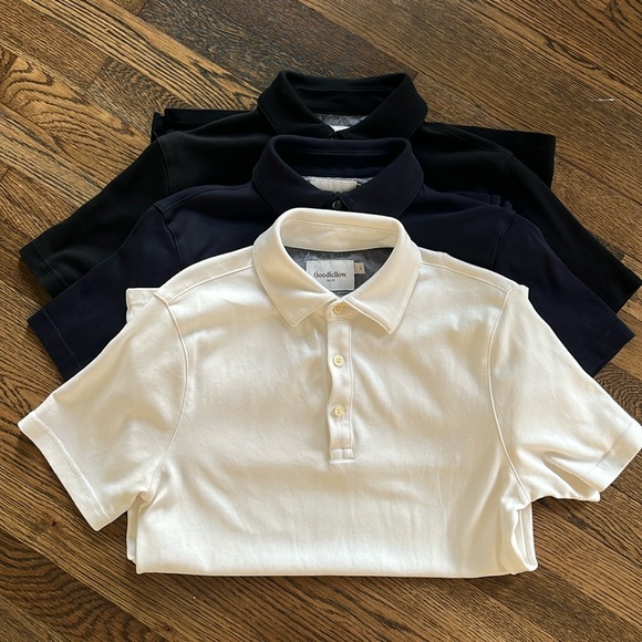 EUC or NWOT set of 3 Goodfellow polo shirts - all cotton - excellent quality - Picture 1 of 6